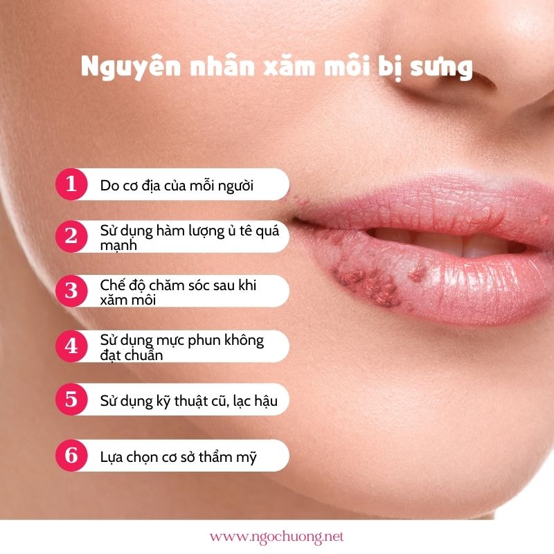 Xăm môi bị sưng  cách khắc phục đơn giản hiệu quả nhất